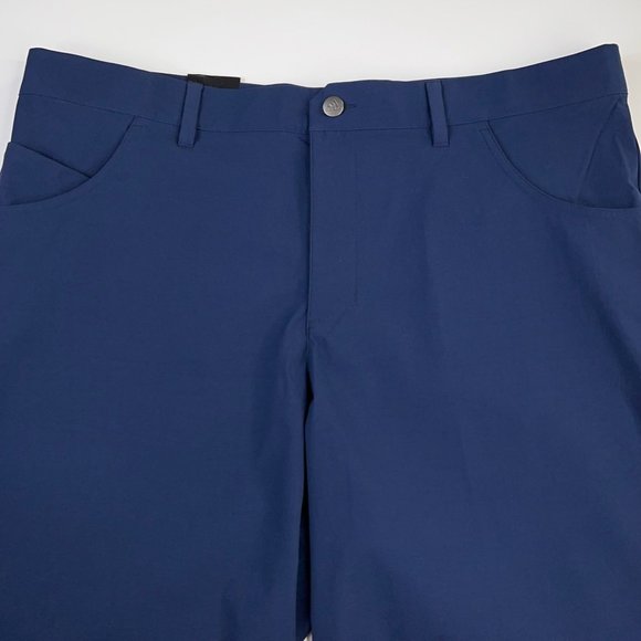 Adidas Mens Adicross Golf Shorts Navy Blue Flat Front Stretch Nylon Blend 38 New - Picture 6 of 12